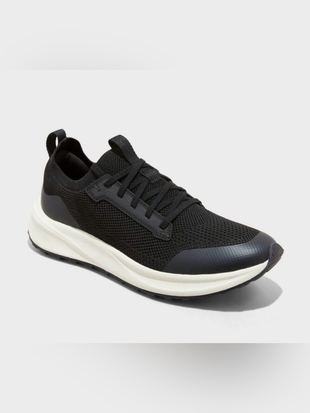 Goodfellow & Co Black Knit Sneakers with White Sole